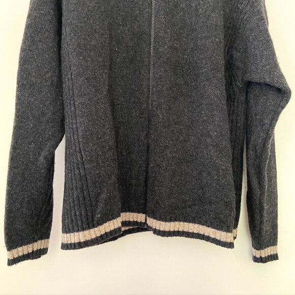 Woolrich Cardigan Chunky Knit Men's XL Lambswool Preppy Academia University Zip - Picture 2 of 12
